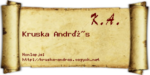 Kruska András névjegykártya